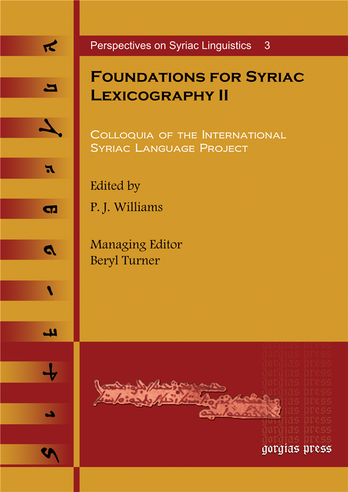 Foundations for Syriac Lexicography II